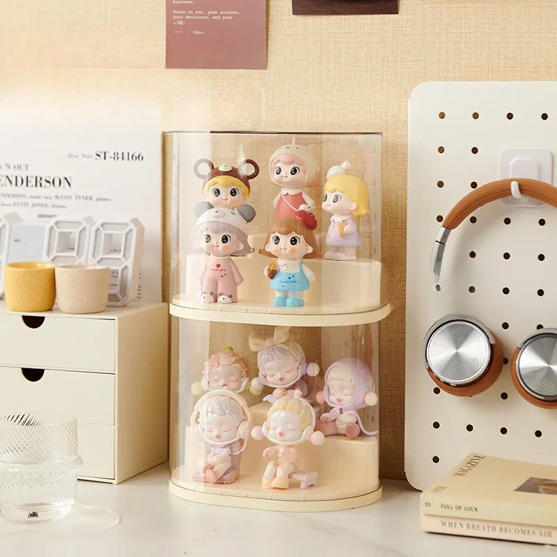 Mini Acrylic Blind Box Showcase Transparent Action Figures Display Stand Dust-proof Anime Car Model Doll Toy Blind Box Organizer
