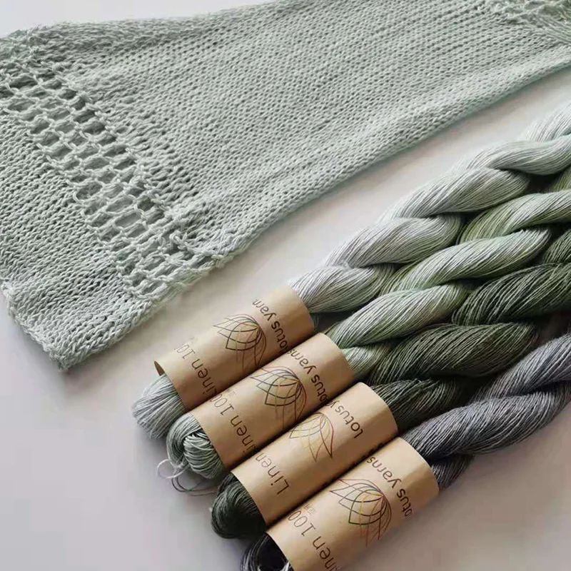 50g hank 100% Linen Yarn Crochet Hand Knitting Lace weight For Shawl Baby Clothes Soft and Cool