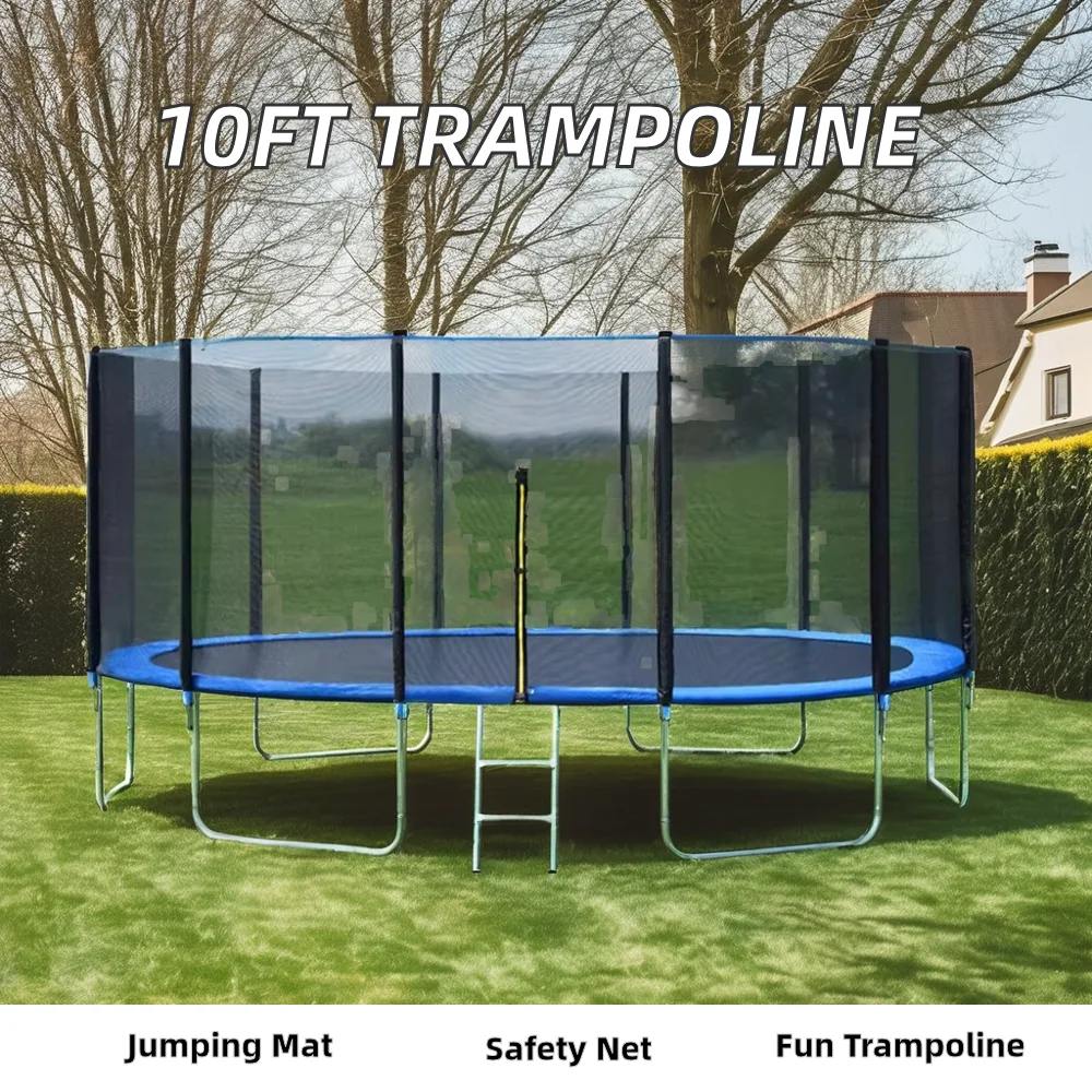 Factory Direct 10ft Round Outdoor Trampoline with Tent Unisex PVC and Foam Material for Jumping Low Price and Hot Sale