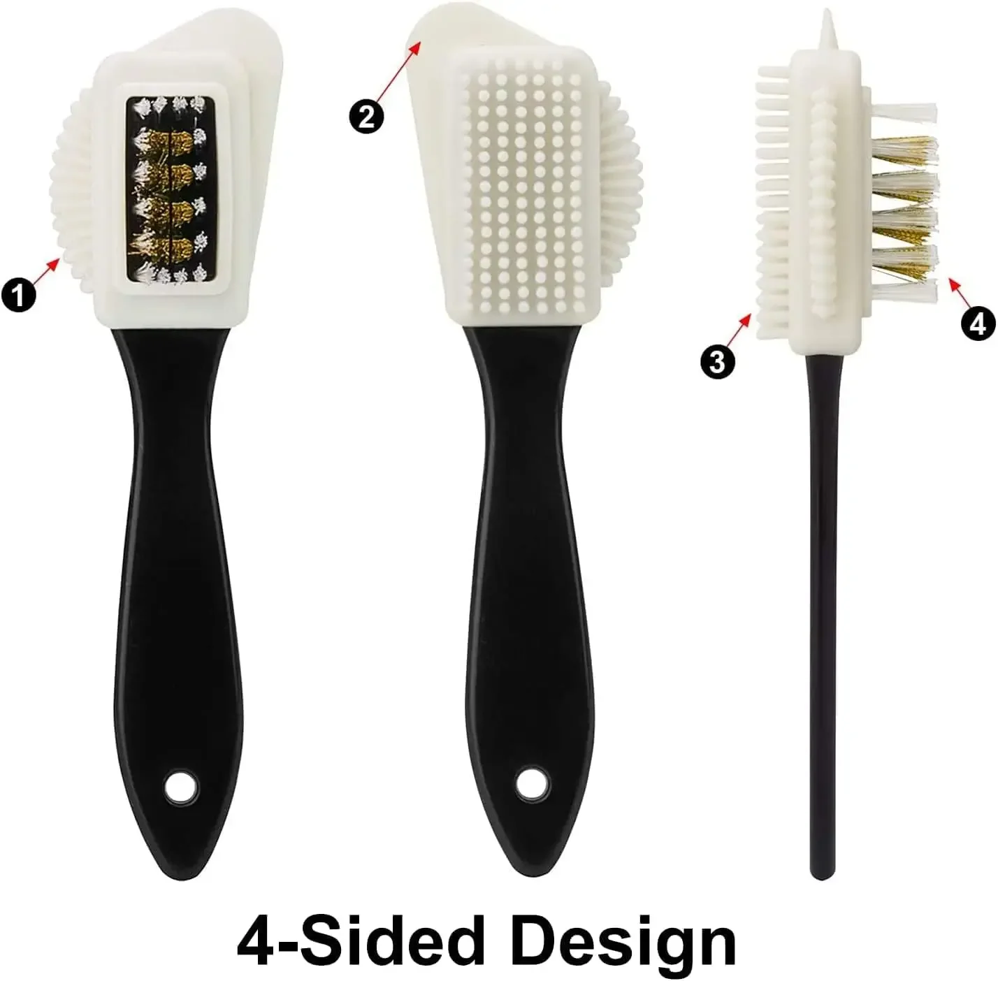 4 Side Cleaning Shoe Brush for Suede Nubuck Shoes Stain Dust Shoe Brush Steel Plastic Rubber Boot Household Multifunctional Tool