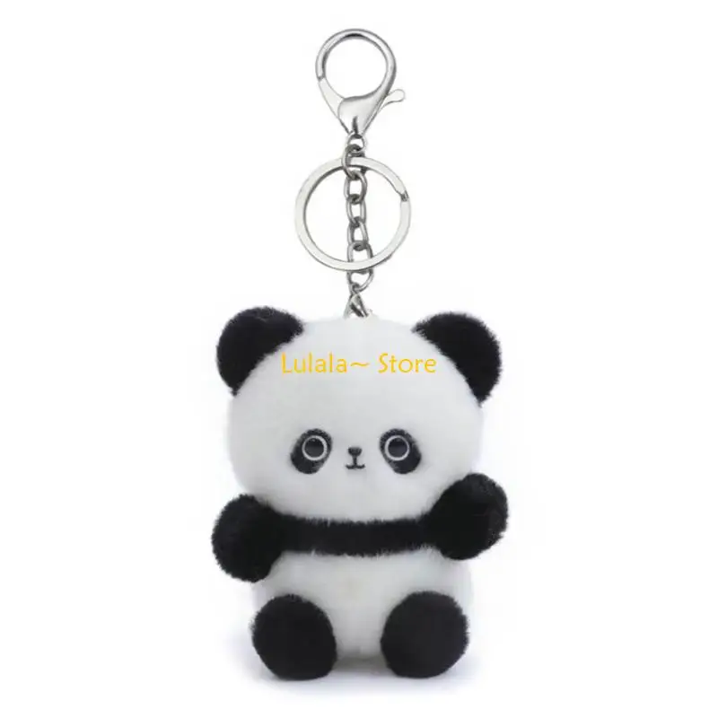 

Y4QA Panda Keychain For Backpacks Panda Holder Panda Keyring Plush Keychain