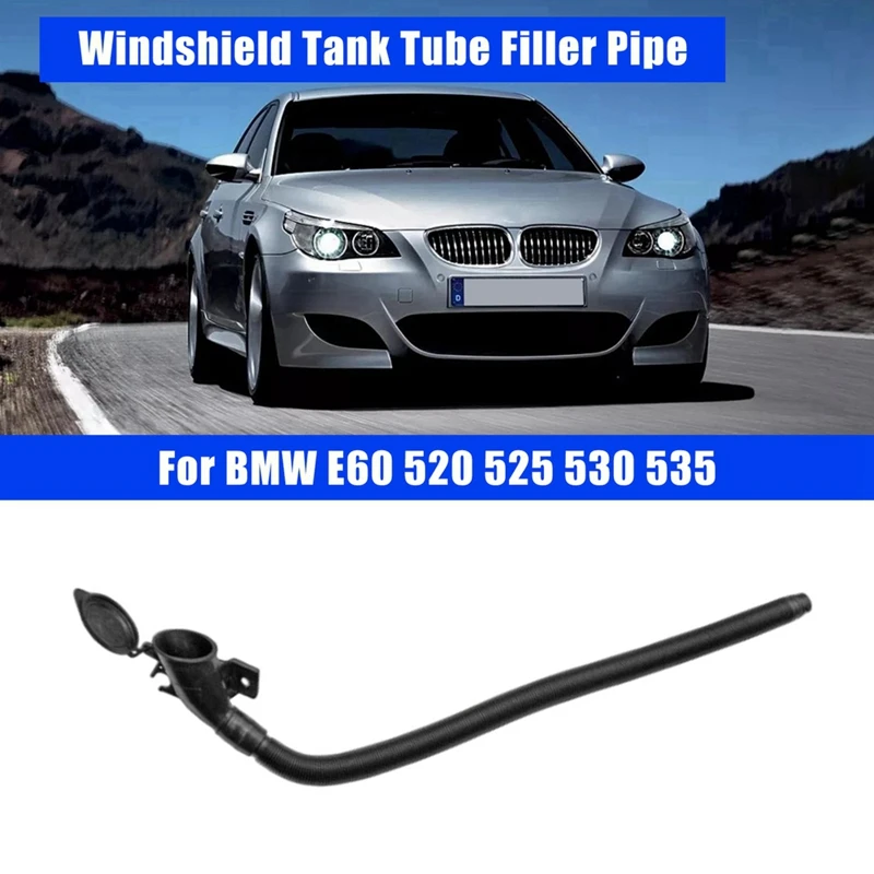 Washer Fluid Reservoir Black Filler Pipe For BMW E60 520 525 530 535,61667144396