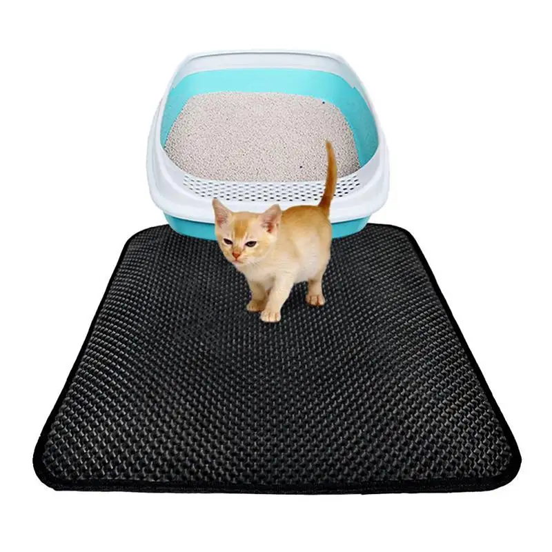 1Pc Non-slip Pet Cat Litter Mat Double Layer Cat Litter Trapping Pets Mat Pad Bottom Waterproof Pet Litter Cats Mat Easy Clean