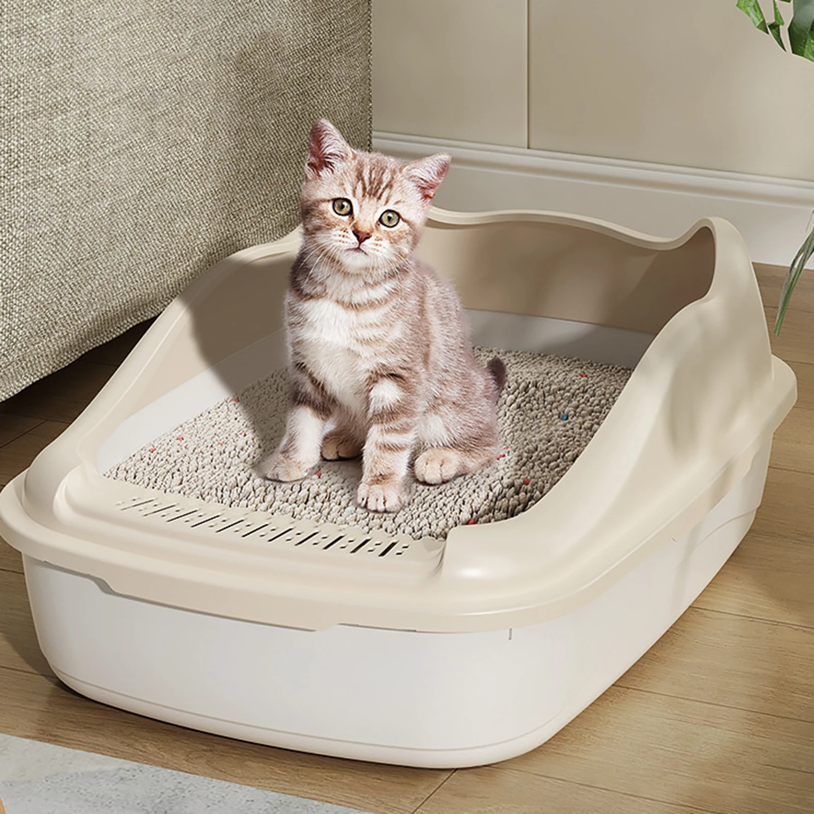 Potty Toilet Cage Pets Litter Tray Open Top Cats Litter Box for Hamsters Small Animals Small Medium Cats Indoor Cats Other Pets