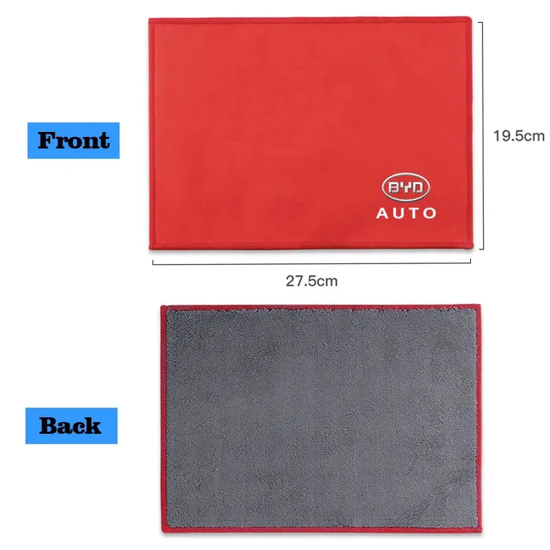 1Pcs Suede Fleece Microfiber Towel Car Styling Cleaning Rag Cloth For BYD M6 G3 G5 T3 F3 F0 S6 S7 E5 E6 L3 tang yuan atto3 song