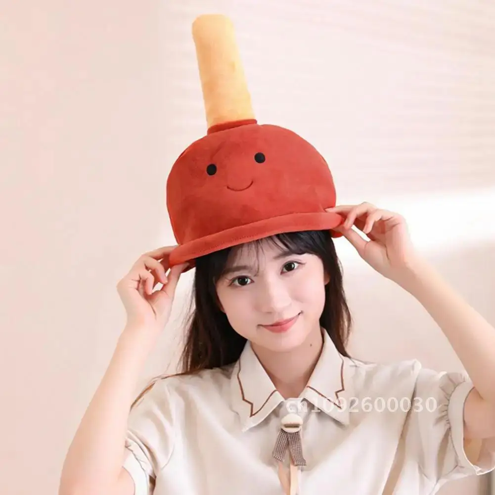 

Creative Toilet Sucker Prop Headgear Hat Simulation Three-dimensional Cover Cross-dressing Cute Tool Funny Headwear Head Selfie