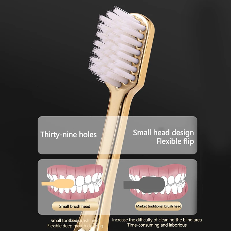 

Luxury Pack Of 2 Adult Soft-Bristled Toothbrushes For Deep Cleaning Of Teeth And Gums Healthy Care Couple Toothbrushes Daily Use