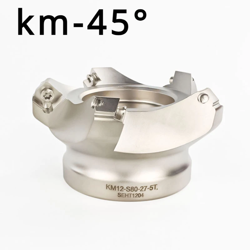 

KM12 45 degree Milling Cutter head Cutting Adapter 50 63 80 Carbide Insert SEKT1204 CNC Lathe Machine Face Milling Cutter head