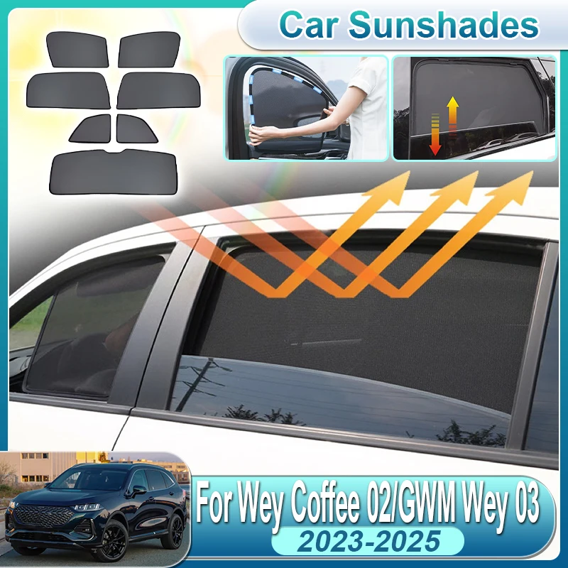 Parasol para Ventana de Coche para Wey Coffee 02 2023 2024 2025 Latte GWM Wey 03, Protector Solar Anti-UV para Parabrisas Delantero, Accesorios