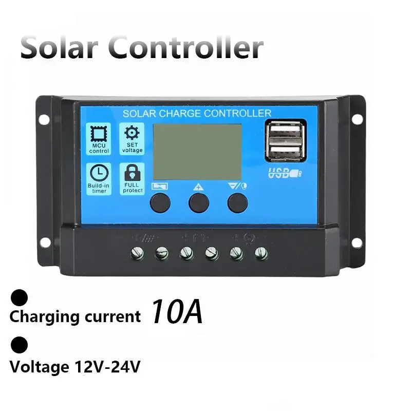 100A Solar Laderegler 12V 24V Solar Panel Regler Einstellbare LCD Display Dual USB Port Timer Einstellung PWM auto Parameter