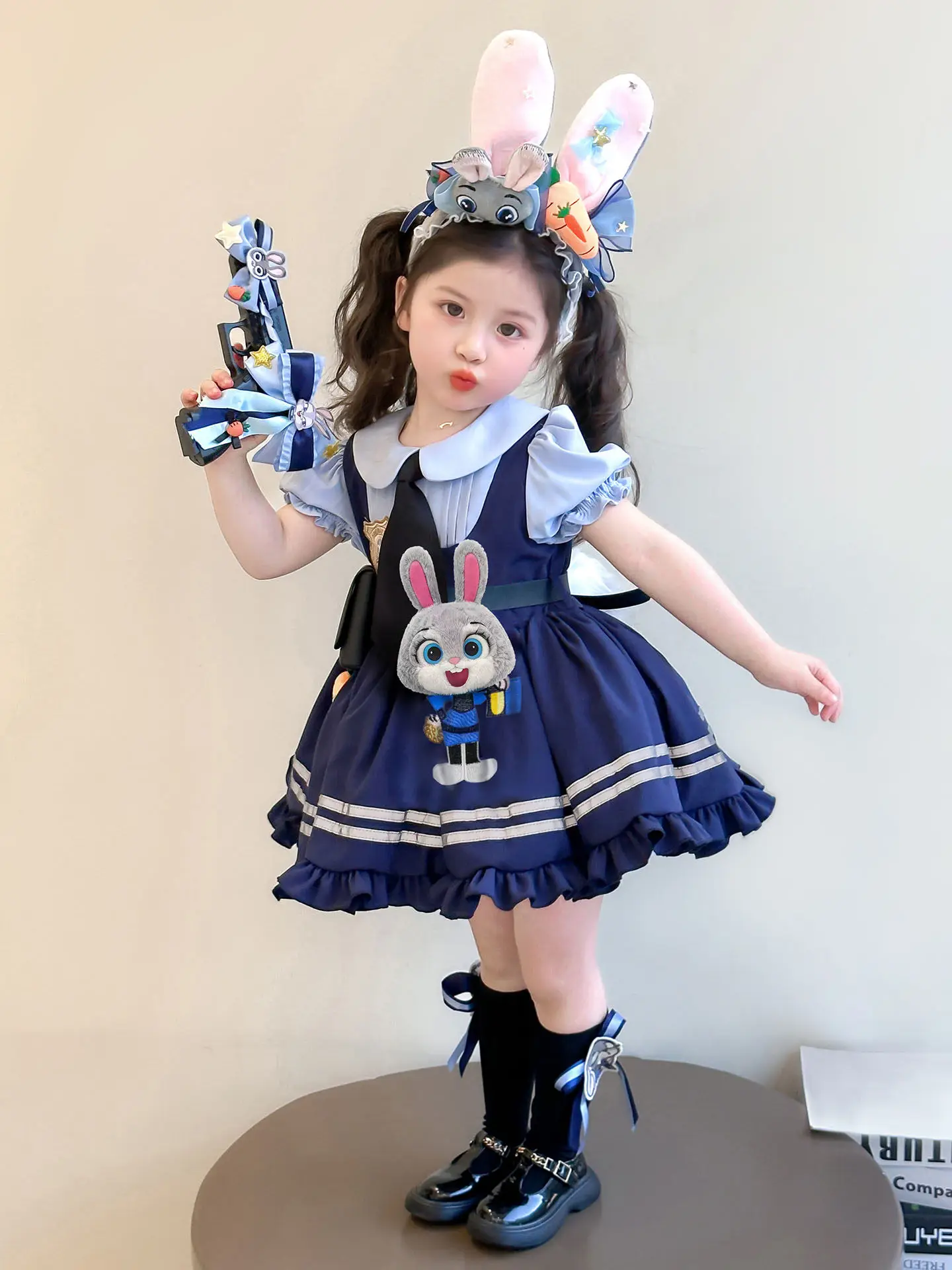 

Летнее повседневное платье для девочек «Зоотопия Джуди» с короткими рукавами, детское платье-принцесса, новинка 2026 года, мультяшное, контрастных цветов, тонкий сарафан