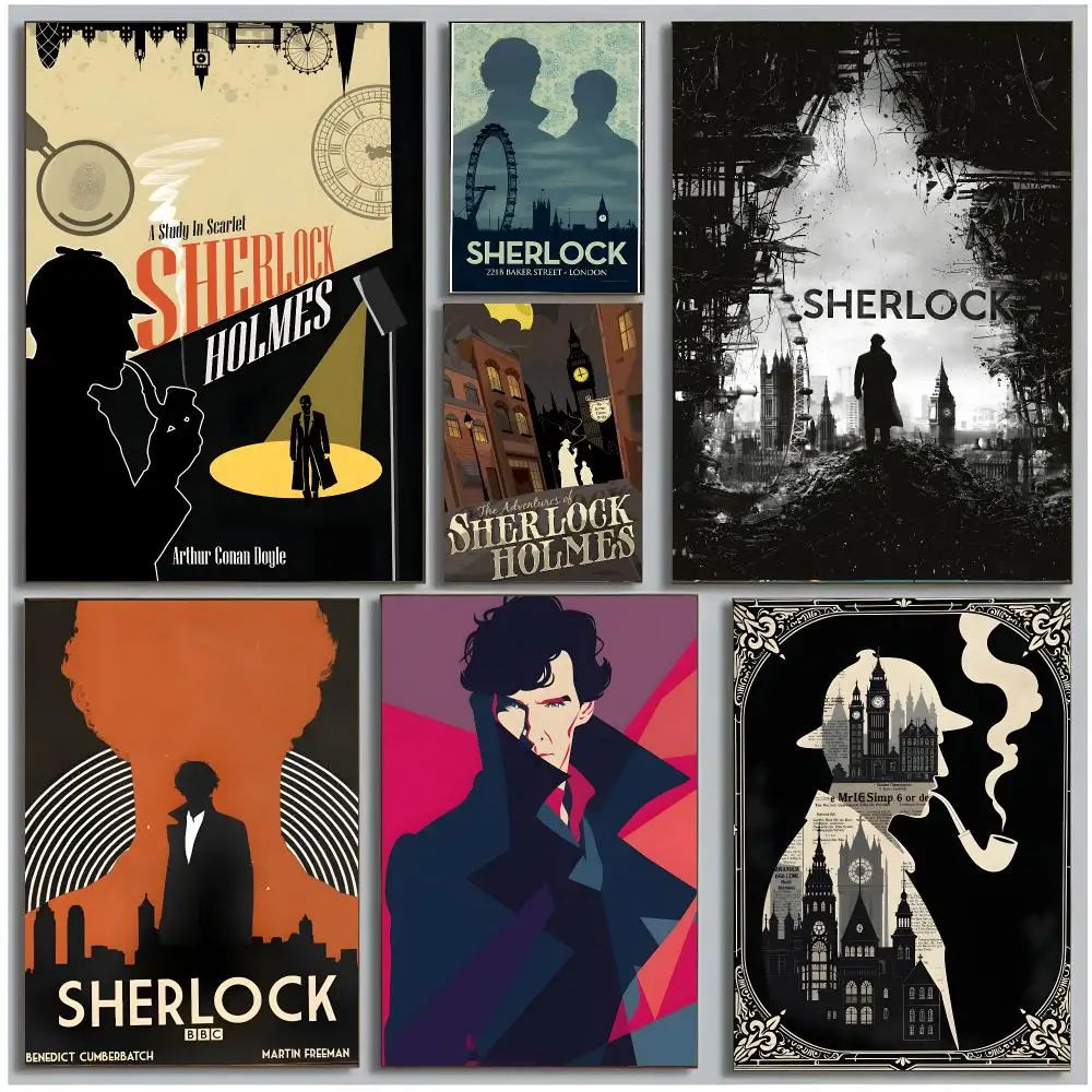 Classic Detective S-Sherlock Holmes Poster Modern Wall Art Bedroom Living Room Print Unframed