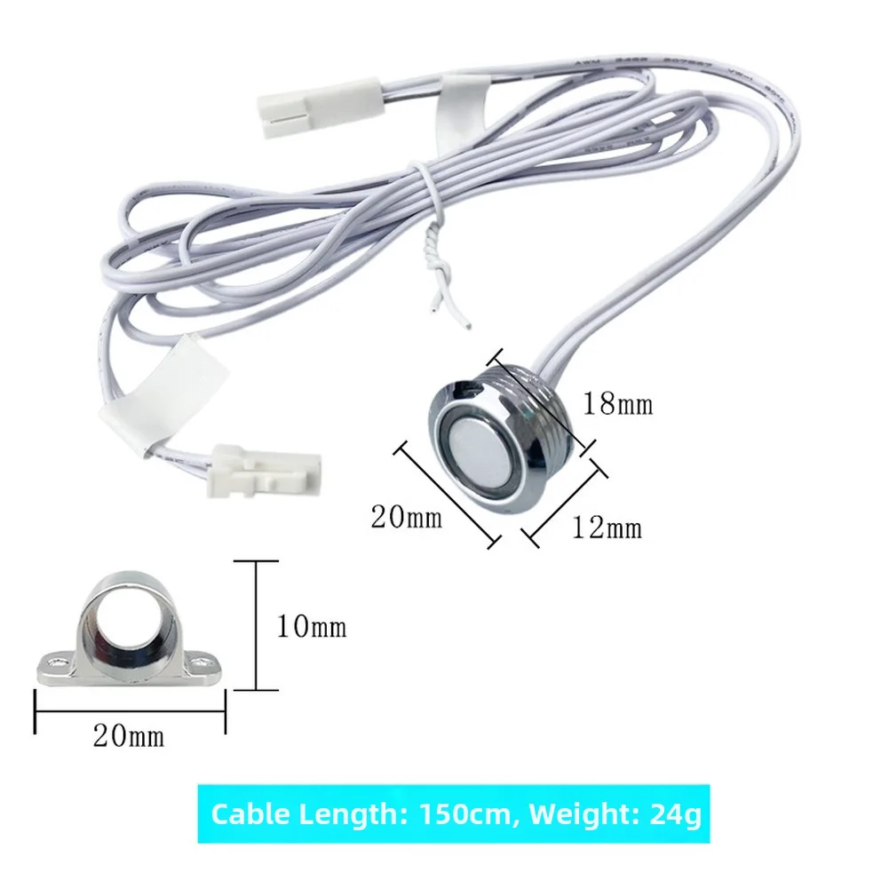 

2 шт. диммер 12/24 В сенсорный диммер сенсорный переключатель для шкафа светодиодная лента хромированный сенсорный переключатель украшение дома