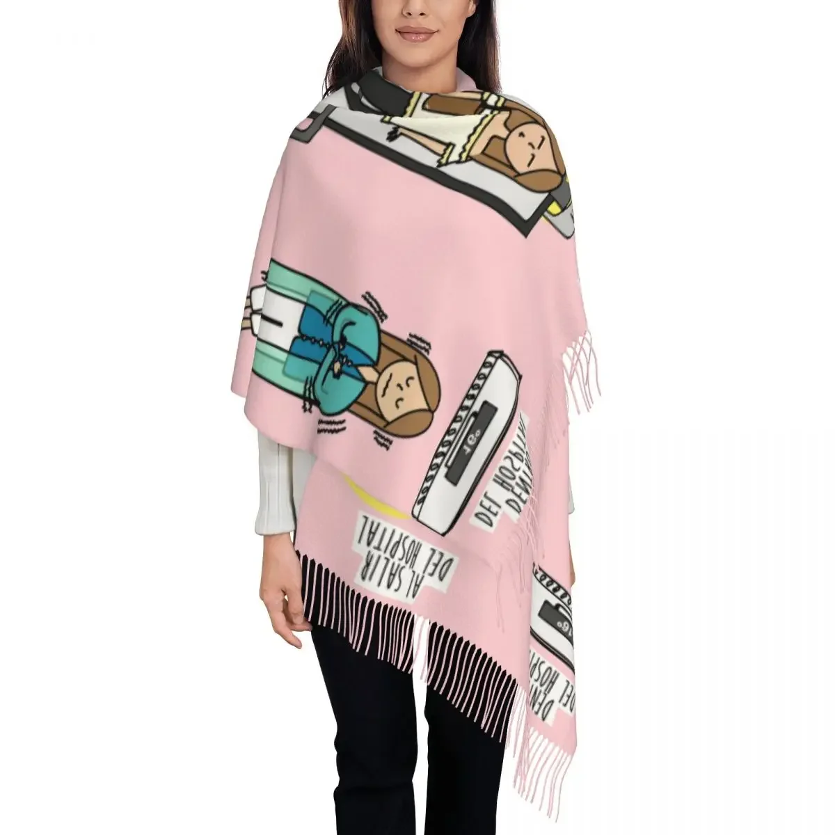 Enfermera En Apuros Doctor Nurse Medical Tassel Scarf Women Soft Shawl Wrap Female Winter Scarves