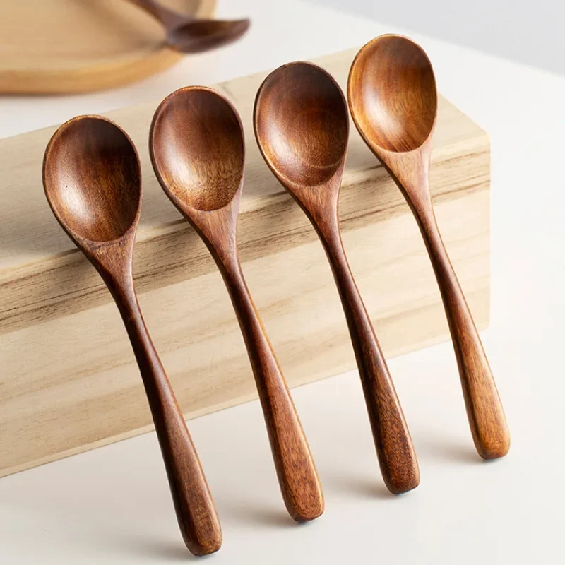 

1Pcs Japan-Style Wooden Spoon Kitchen Cooking Soup Dinner Spoons Teaspoon Coffee Honey Wooden Scoop Dessert Ice Cream Spoon