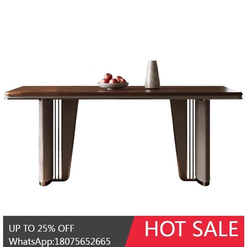 

HLZ North American Black Walnut Dining Table and Chairs New Luxury High-end Feel Italian Minimalist Dining Table and Chairs