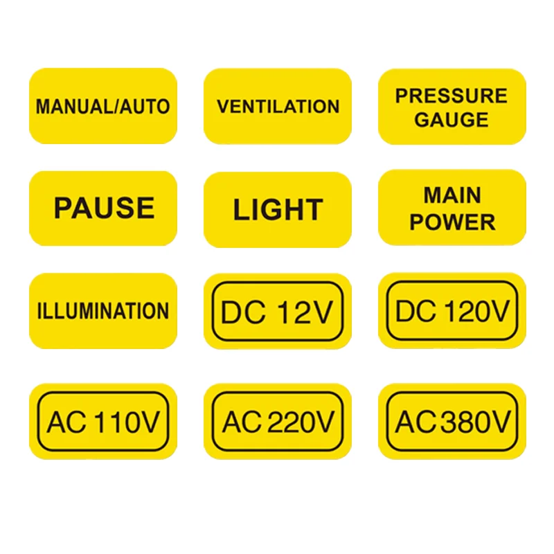 10Pcs/Bag English Warning Stickers for Mechanical Equipment, Power Switch Start-Stop Stickers