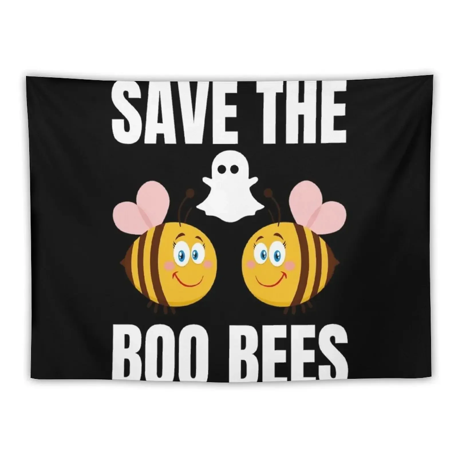 

Save The Boo Bees Cute Honey Bees And Boos Halloween Breast Cancer Awareness Tapestry Room Decor Korean Style Tapestry