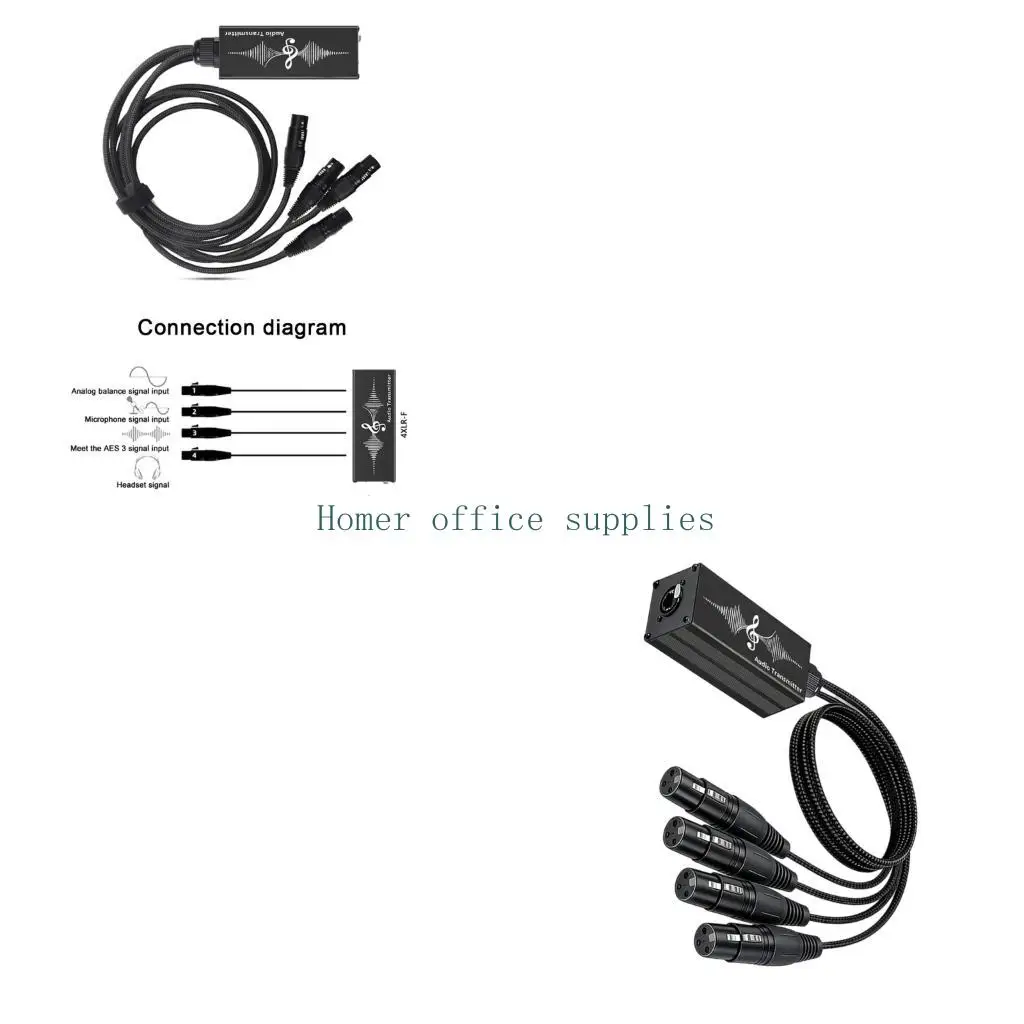 K43B Studio Extender RJ45 to 4XLR with Metal Case, 4 Way RJ45 Cable Transfer for Stage Work, Conference Use, and Daily Install