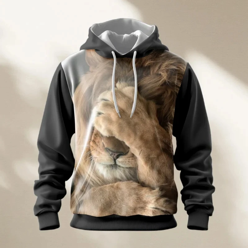

Royal Lion King High Quality 3D Print Men Women Pullover Hoodies Fadeless Soft Comfy Stylish Relaxed-Fit Large Moto Fall Winter