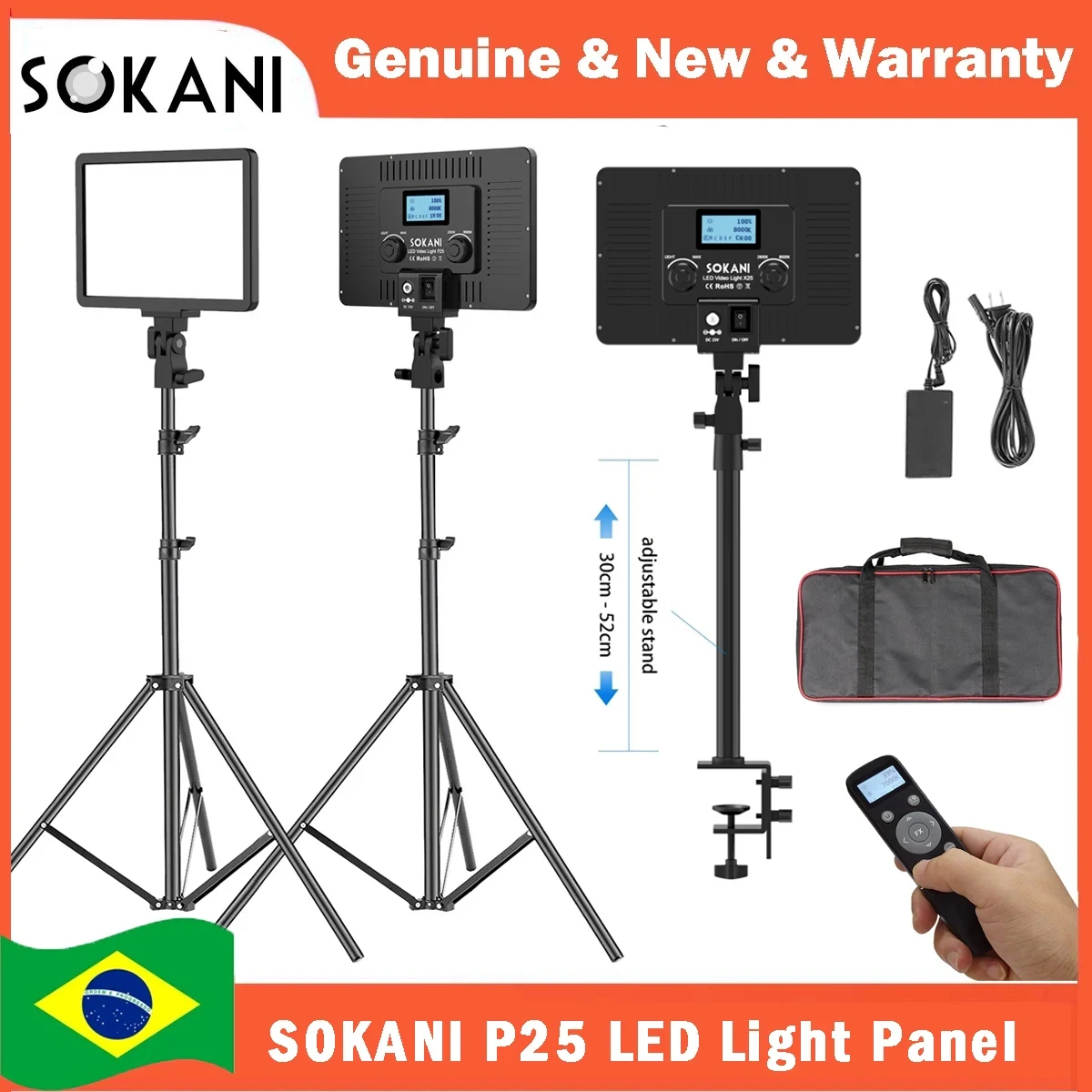 Sokani P25 LED Fill Light Professional Studio Panel Video Light For E-sports live Record Videos Video Calls Zoom Meetings Lamp