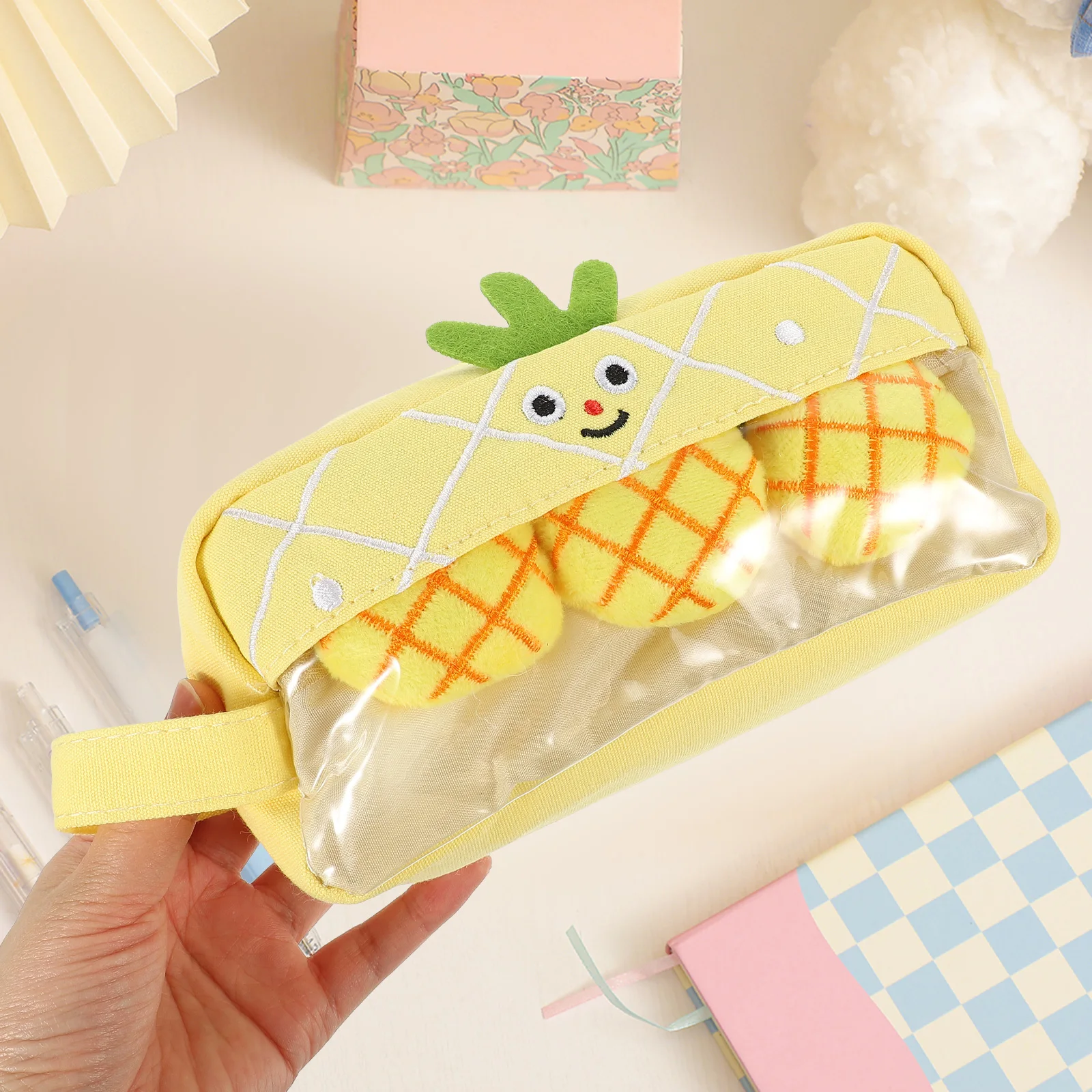 

Fruit Pencil Bag Stationery Box Large Capacity Canvas Cute School Cartoon Shape Portable Pen Case Kids Girls Boys