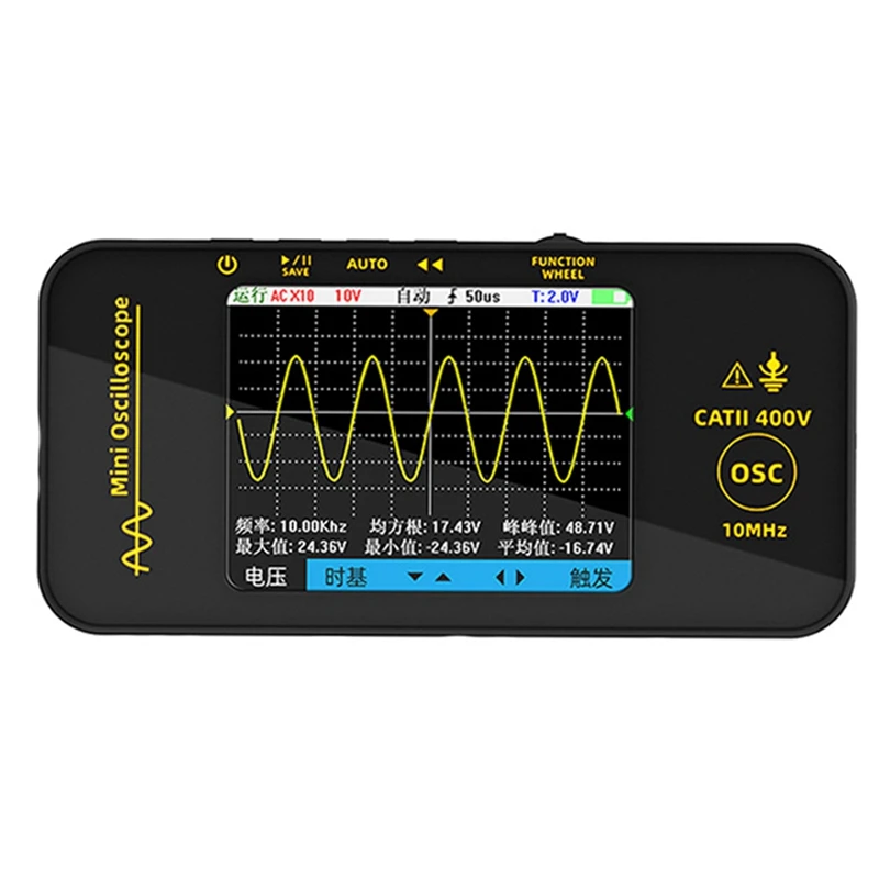 LJL-BSIDE Mini Tablet Oscilloscope Single Channel 10Mhz 48Msa/S Handheld Portable Electrician Repair Auto Repair Instrument