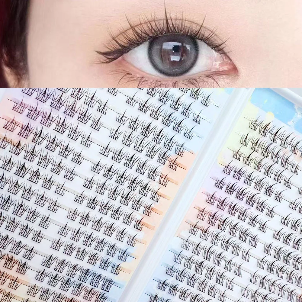 384本 32列 クラスタまつげ ソフトナチュラルボリュームつけまつげ デートやパーティーのルックに