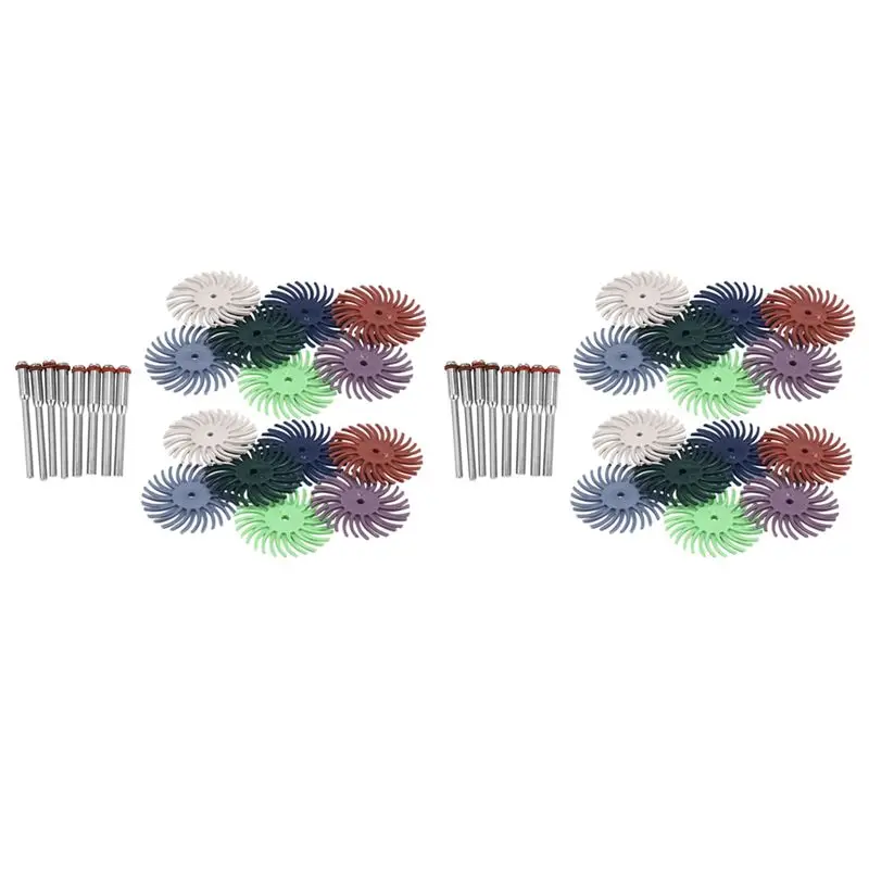 worthown-128個入り-1インチ-ラジアルブリッスルディスクキット-研磨ブラシ-3mmと235mmシャンク-ディテール研磨ホイール-ロータリーツール用