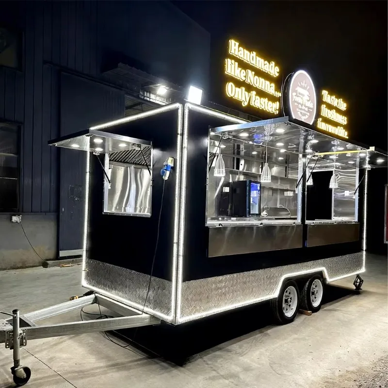 

Mobile Catering Food Trailer Portable Commercial Food Cart Outdoor Snack Bar Kiosk Business Unit
