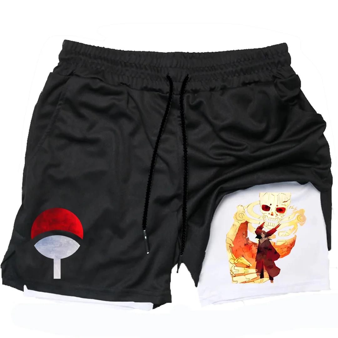 Everyday Hundred Men's 2-in-1 Sports Fitness Training Anime Printed Shorts Men's