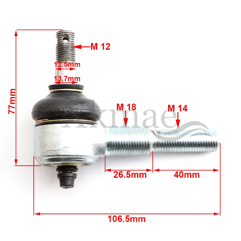 M12 Swing Arm Adjustable Ball Joint Kit Fits 150cc 200cc 250cc Quad Buggy ATV Go Kart Dune Buggy Parts