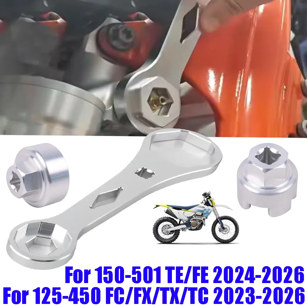 

For Husqvarna TE FE FC FX TX TC 2023-2026 Motorcycle Fork Cap Wrenchs Shock Absorber Repair Removal Tool Multifunctional Spanner