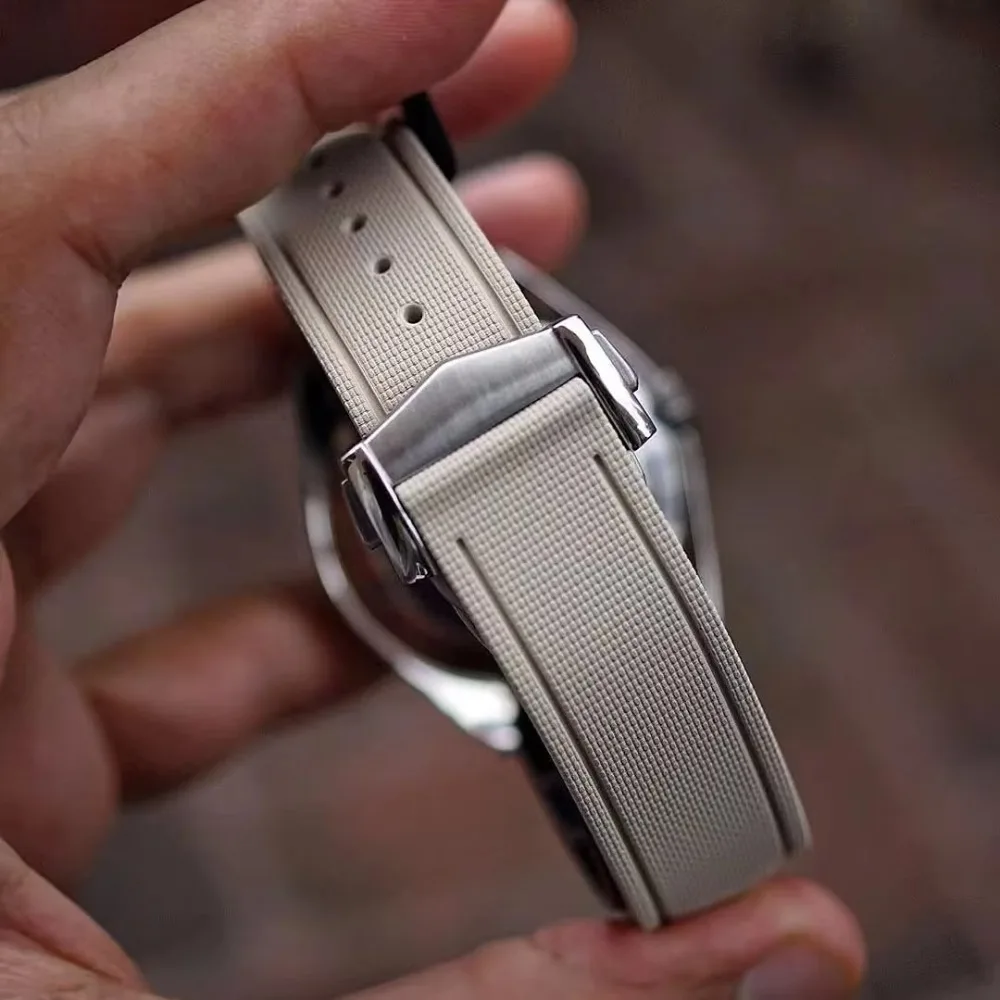Premium FKM Rubber Watch Strap 18mm 19mm 20mm 21mm 22mm 23mm 24mm Flat End Universal Quick Release Band