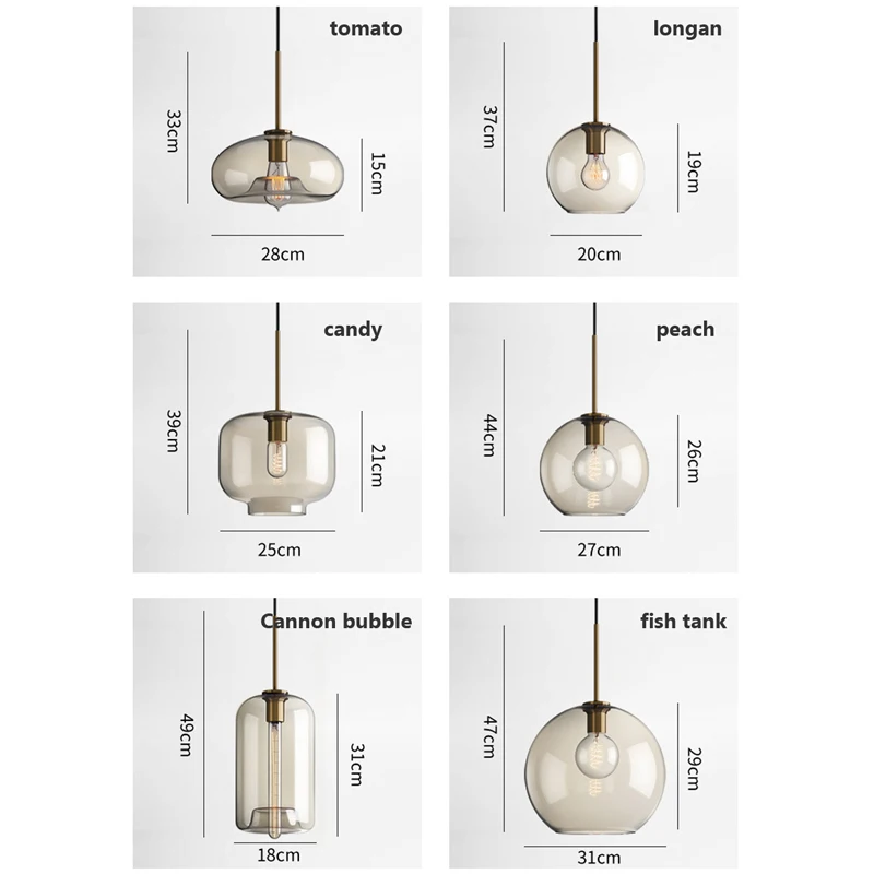 Modern loft hanging Glass Pendant Light industrial lustre decor Lights Fixtures E27/G9 for Living Room Kitchen Restaurant Lamp