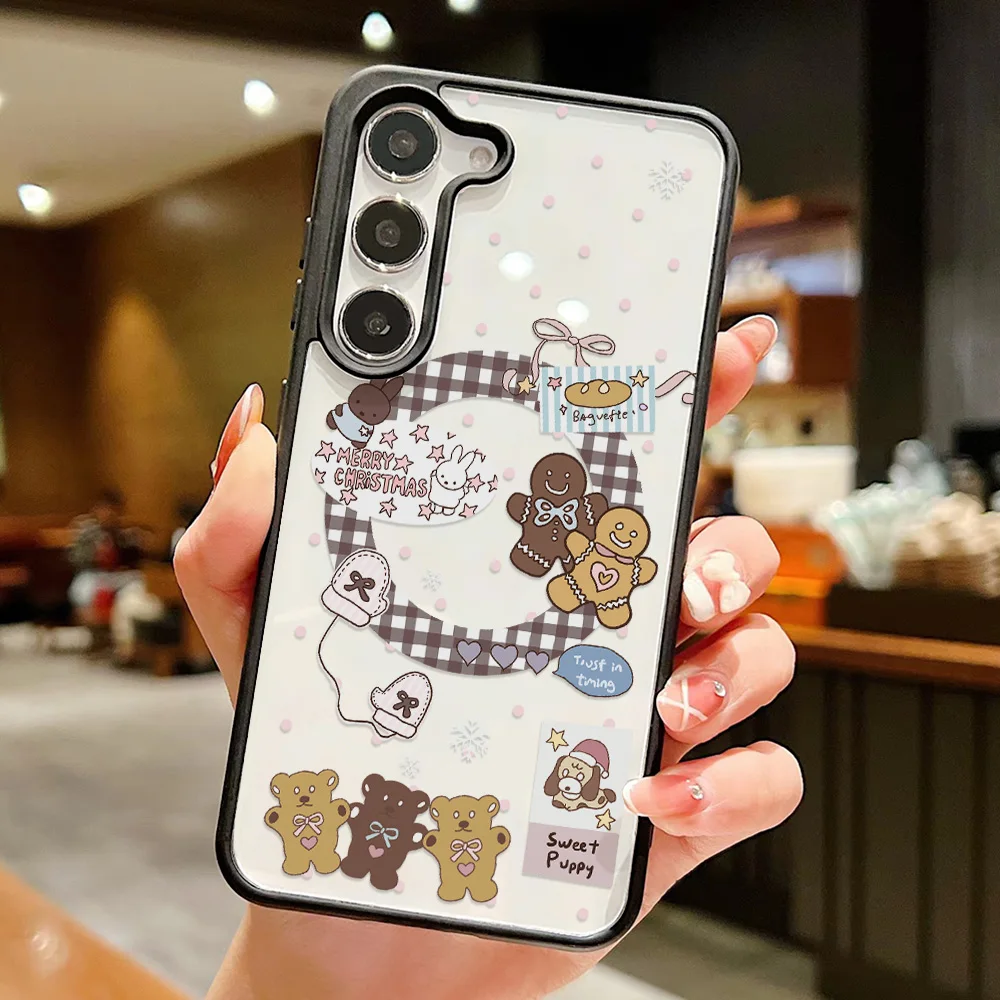 Cute Bear Phone Case For Samsung S24 Ultra S25 S26 A16 5G A56 A57 S23 A55 A14 A13 A12 A07 A06 A54 A36 A37 A26 A25 A17 A15 Fundas