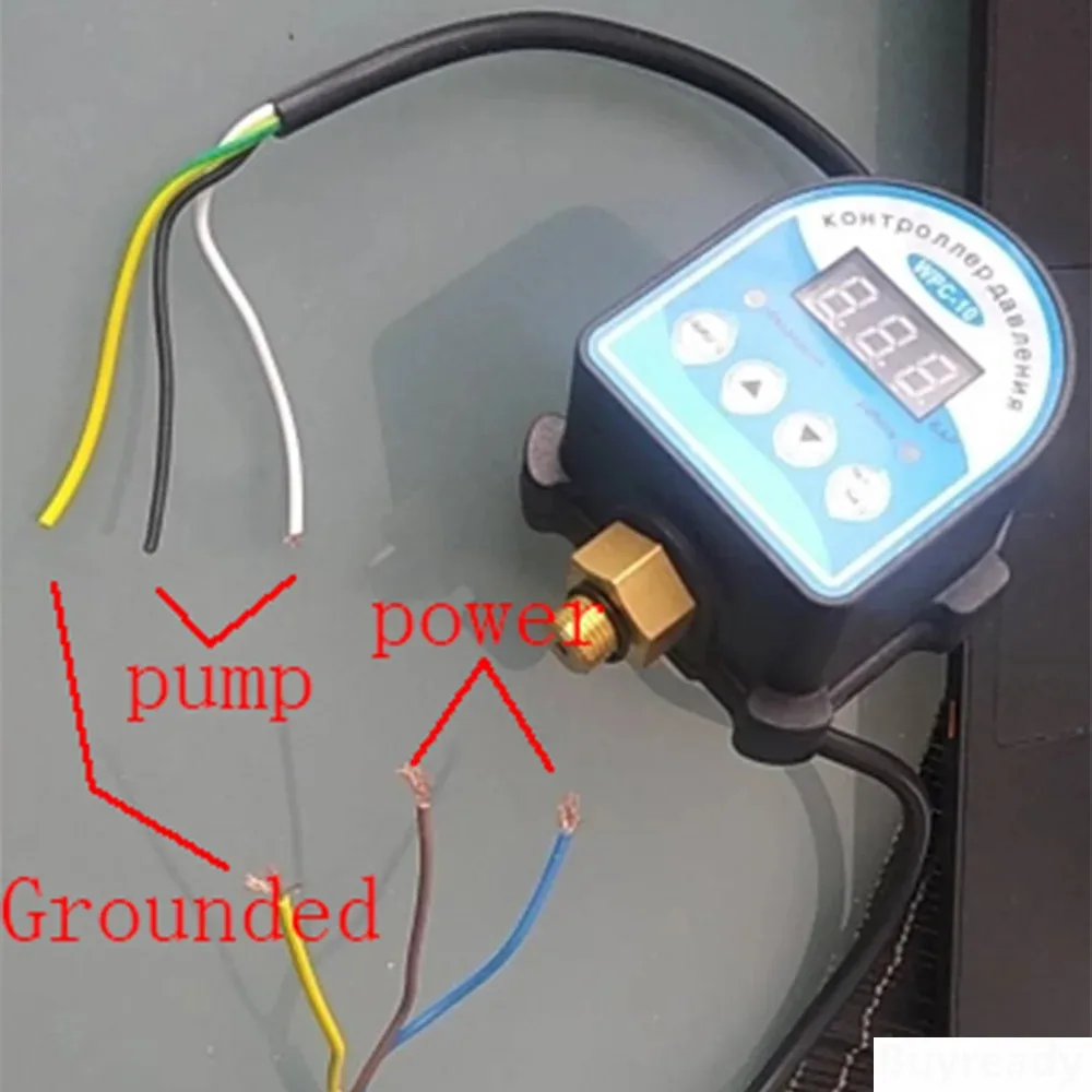 WPC-10 Air Compressor Oil Water Pump WPC 10 Russian Pressure Control Switch Eletronic Sensor With Adapter Digital LED Display