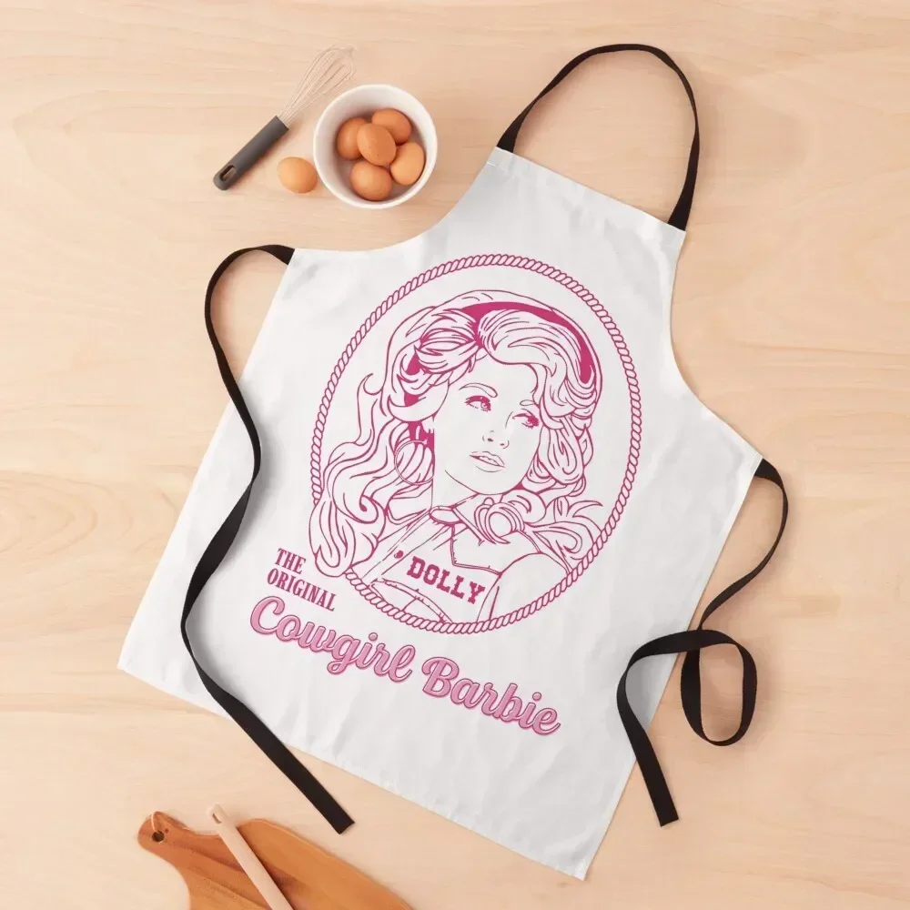 Dolly Parton Pink Cowgirl, In Dolly We Trust Apron Kitchenware For Women Kitchen Kitchen Man For Kitchen Apron