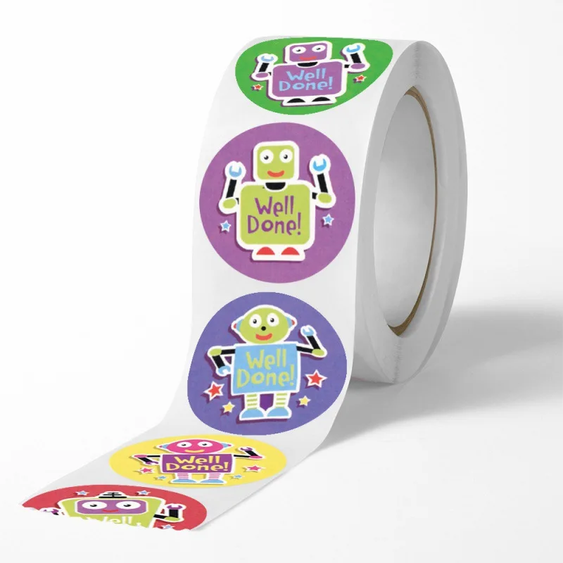 귀여운 보상 스티커 롤 단어 동기 스티커, 학교 교사 어린이 학생 문구 스티커 공급, 100-500 개