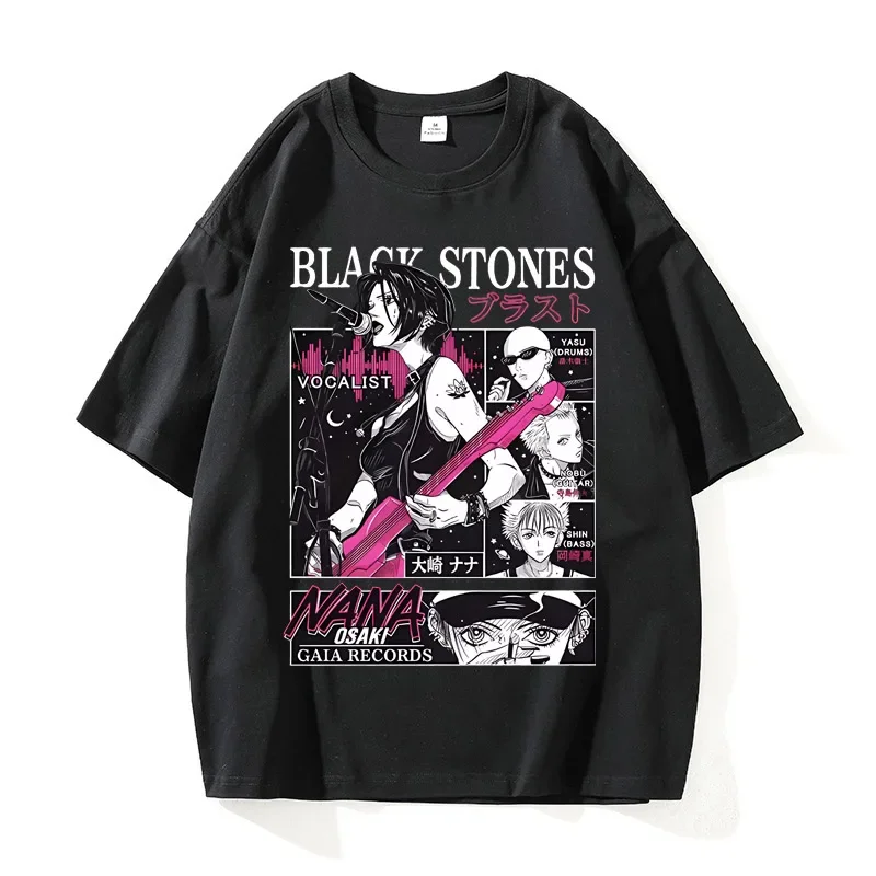 Vintage Japanese Sleeveless Shirts Nana Osaki Men's and Women's Clothing Short Sleeve T-Shirts Cotton T-Shirt Summer Sport Shirt