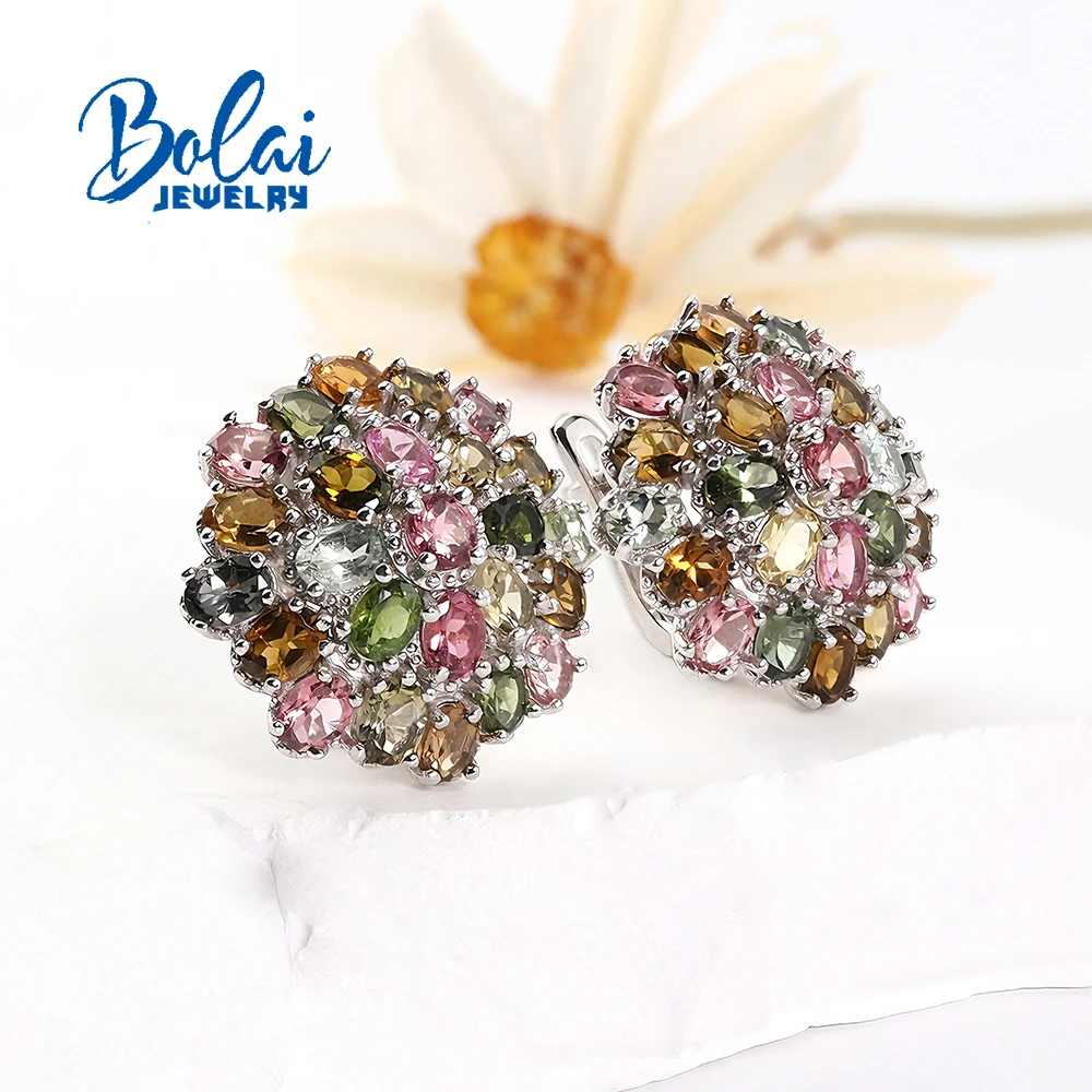 Gorgeous Natural Tourmaline December Birthstone 925 sterling silver Earring fine jewelry for women's Anniversary proposal gift