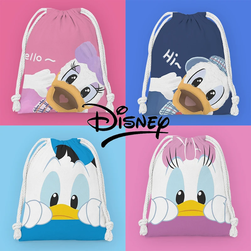Disney Donald Daisy Duck borsa portaoggetti con coulisse articoli da toeletta custodia per cosmetici custodia per bambini Cartoon peluche Candy sacchetti regalo di compleanno