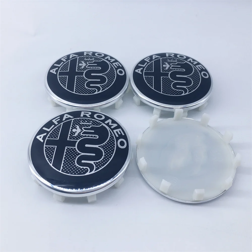 4 Uds 60MM 10pin GTAM newblsck emblemas de coche cubiertas centrales de rueda pegatinas de tapacubos para Alfa Romeo Giulia Giulietta Mito 159 166 147