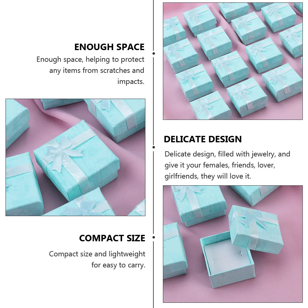 12pcs Bowknot Jewelry Storage Box Set for Rings, Ear Studs – Elegant Gift for Women & Girls