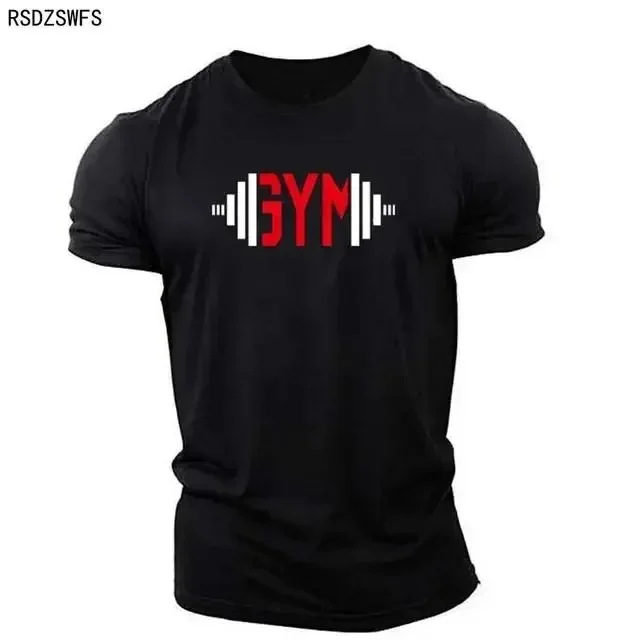 Neues Modisches Herren-Gym-T-Shirt mit 3D-Buchstabendruck, Kurzarm, Atmungsaktiv, Schnelltrocknend, Fitness-Oberteil, Sommer-Mode-Sport-T-Shirt