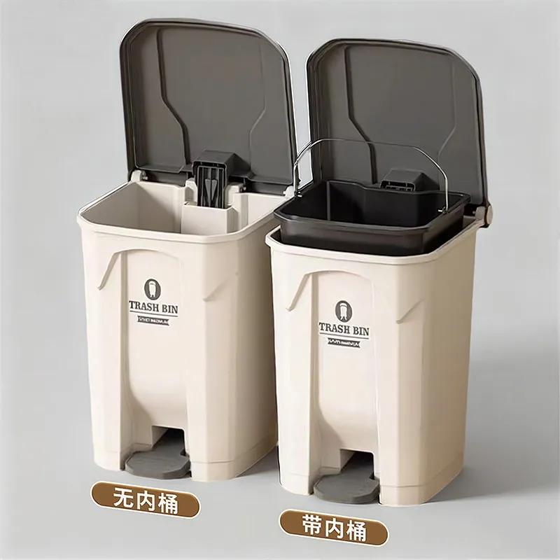 Large Capacity Foot‑Pedal Trash Can With Lid,Household Commercial Outdoor Villa Courtyard Garbage Bin For Indoor And Outside Use