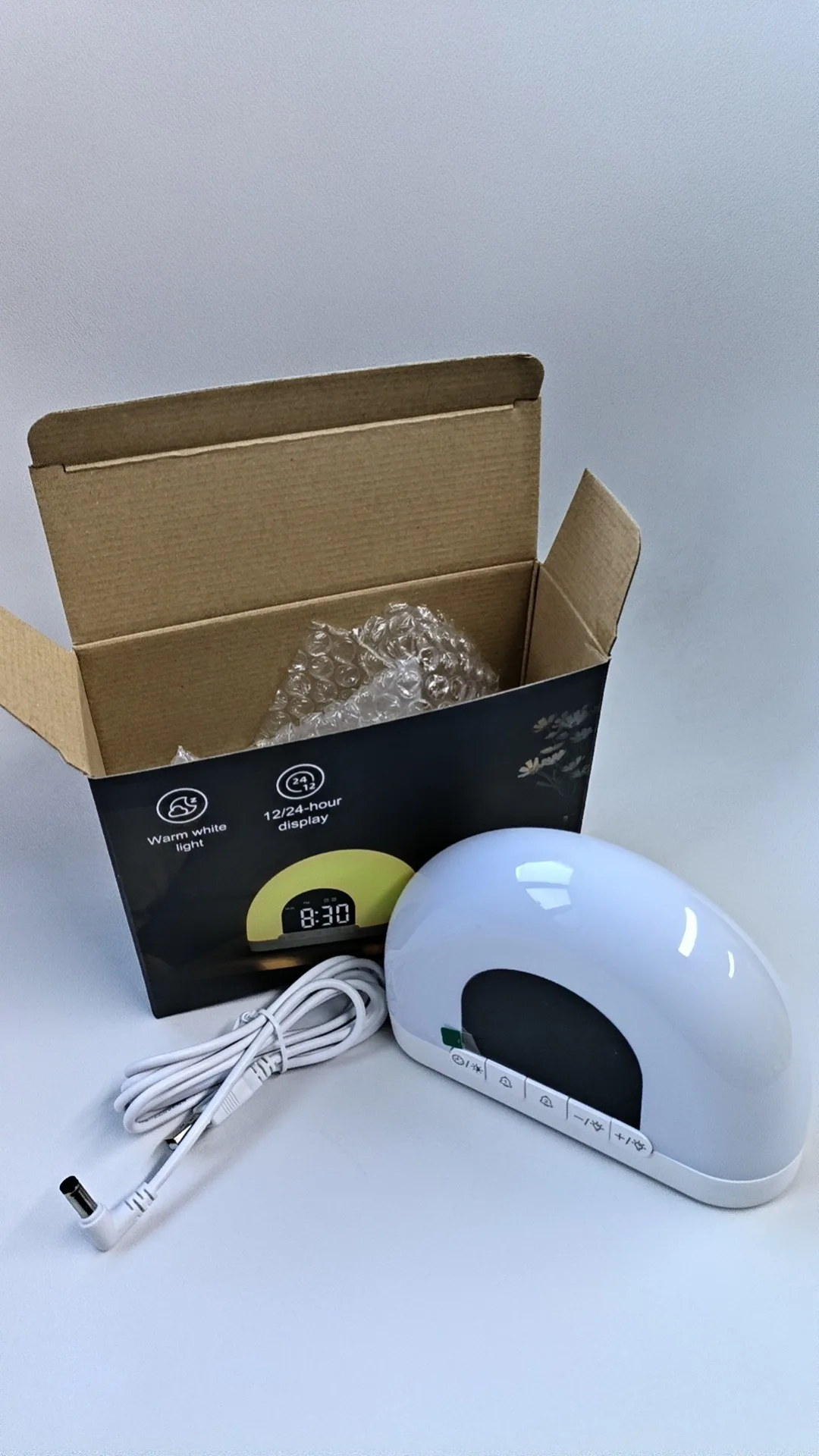 ساعة منبه لشروق الشمس، ضوء إيقاظ لغرف النوم، ساعة منبه لأشعة الشمس للأطفال للنوم الثقيلين، منبه مزدوج، غفوة، إضاءة ليلية #5