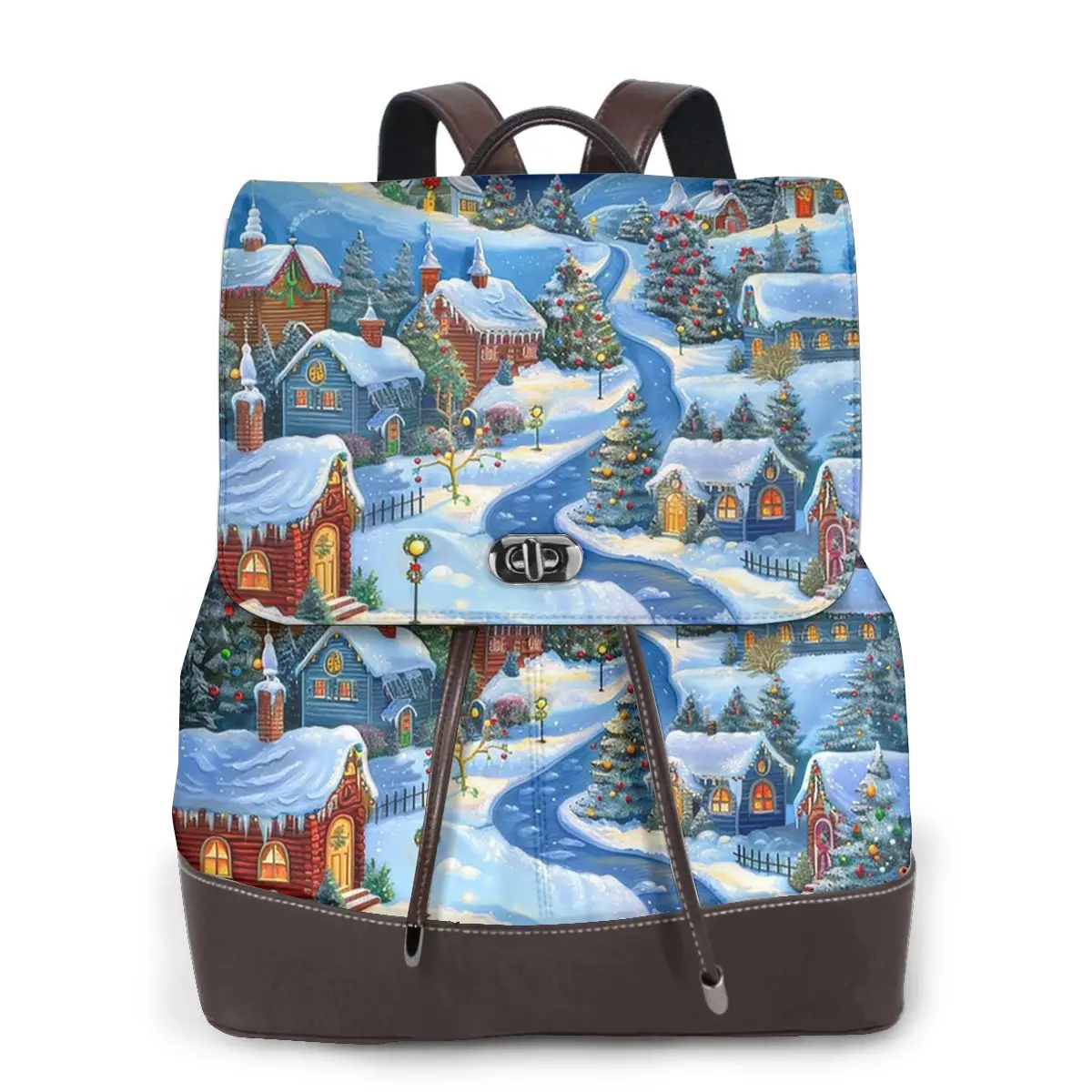 christmas-town-full-moon-snow-village-bookbag-school-student-bags-hiking-travel-daypack-for-women-fashion-derma-backpack