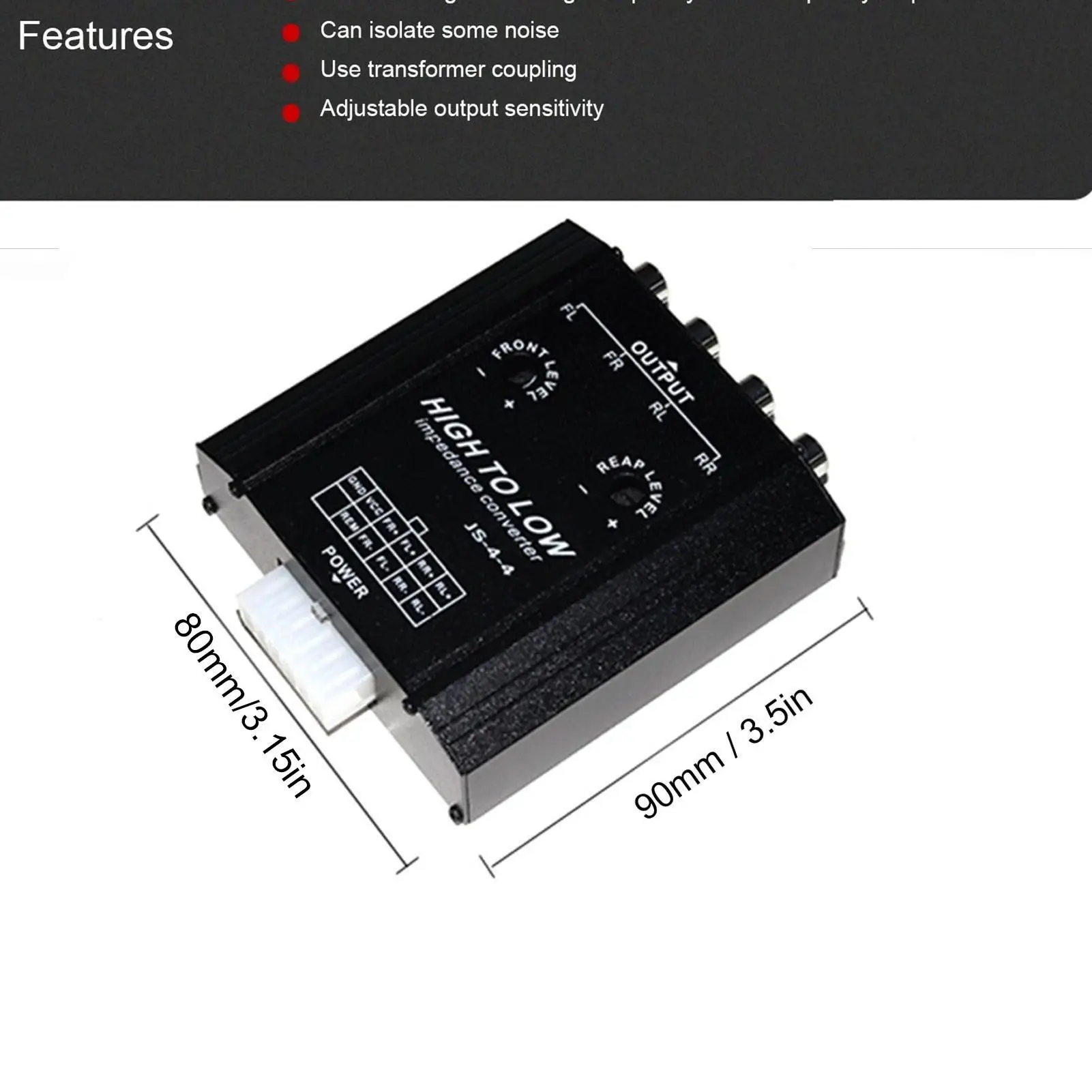 12V 50W 4 Channel Audio Impedance Converter High to Low Line Car Stereo Radio Speaker Frequency Filter Car Style