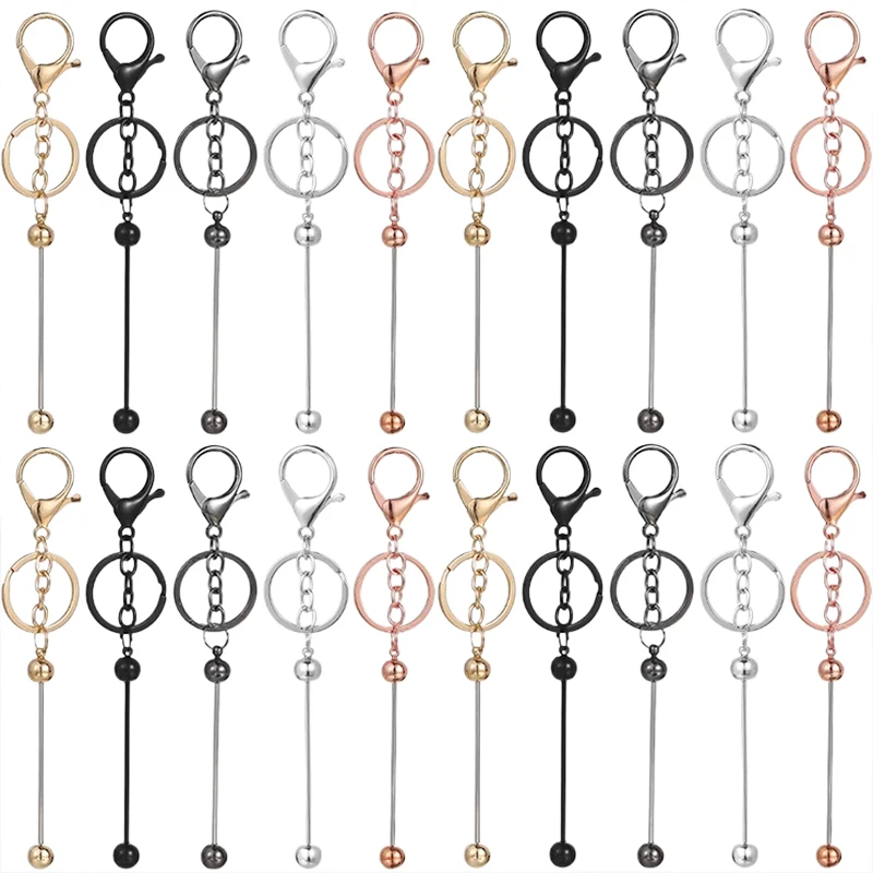 Beading Keychain Bars – Elegant Metal Dangle Charms with Lobster Clasp Premium DIY Craft Findings Jewelry Making & Bag Decor TMZ